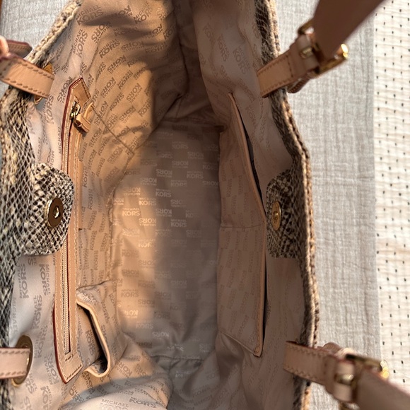 Michael Kors leather python patterned tote. - Picture 3 of 3